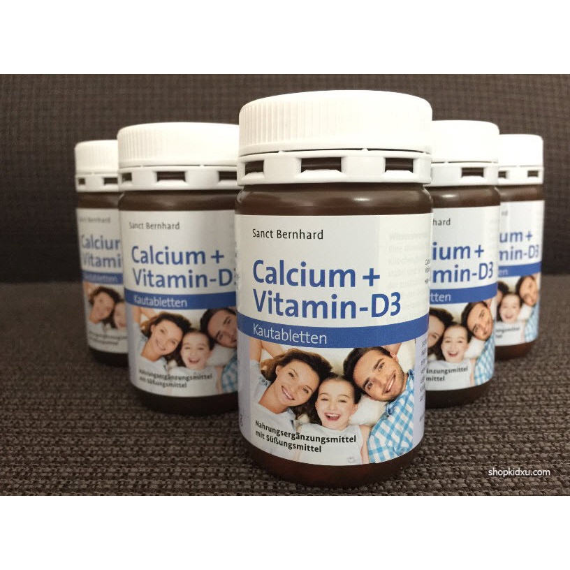 Viên ngậm bổ sung canxi và vitamin d3 Sanct Bernhard Calcium Vitamin D3 hương vị socola 150 viên - Mẹ bean bon