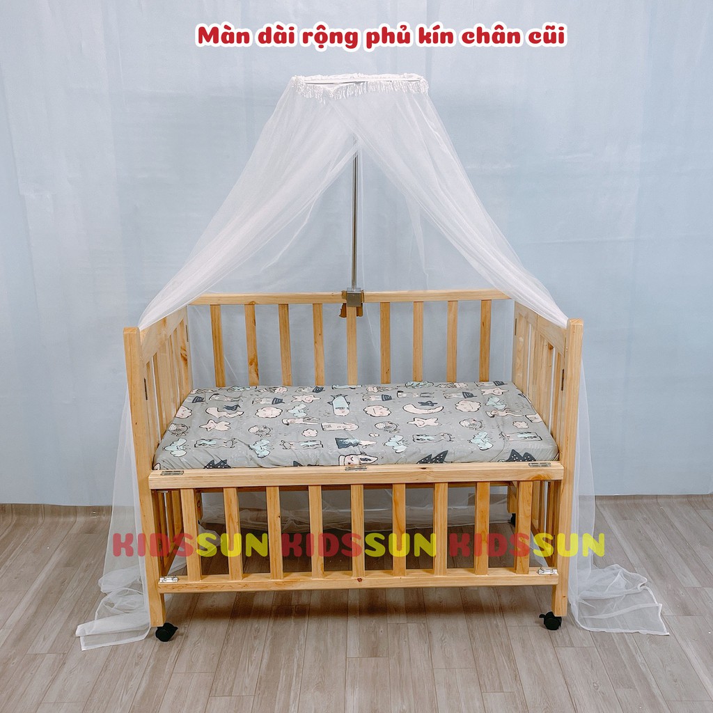 Mùng Cũi Và Khung Treo Inox Cho Nôi Cũi Chất Liệu Dày Chống Muỗi Phủ Kín Chân Cũi