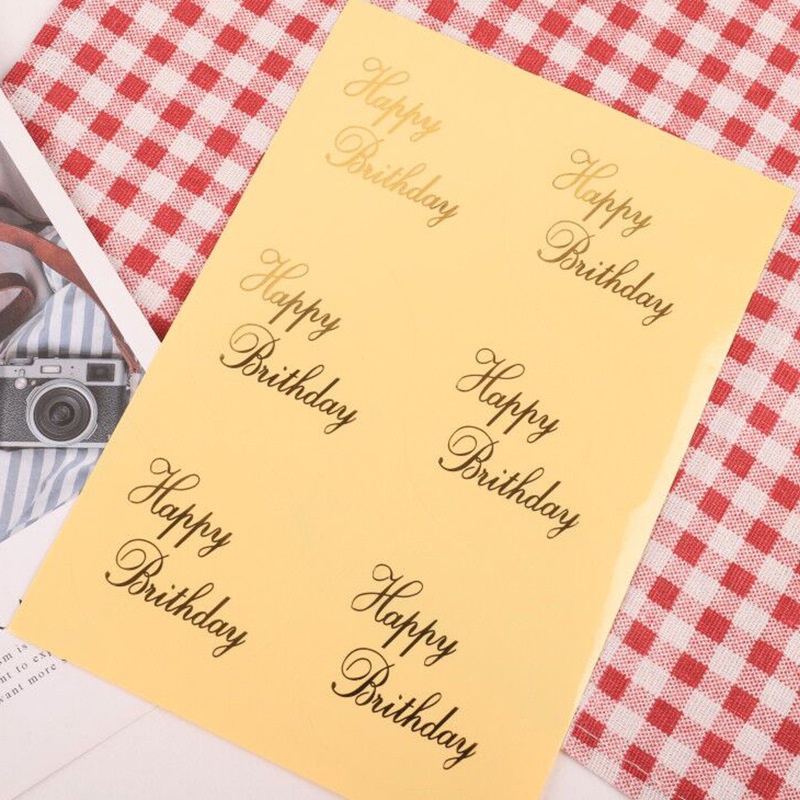 Sticker Chữ Happy Birthday Dán Trang Trí Gói Quà
