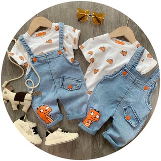 Set yếm jean khủng long sẵn hàng