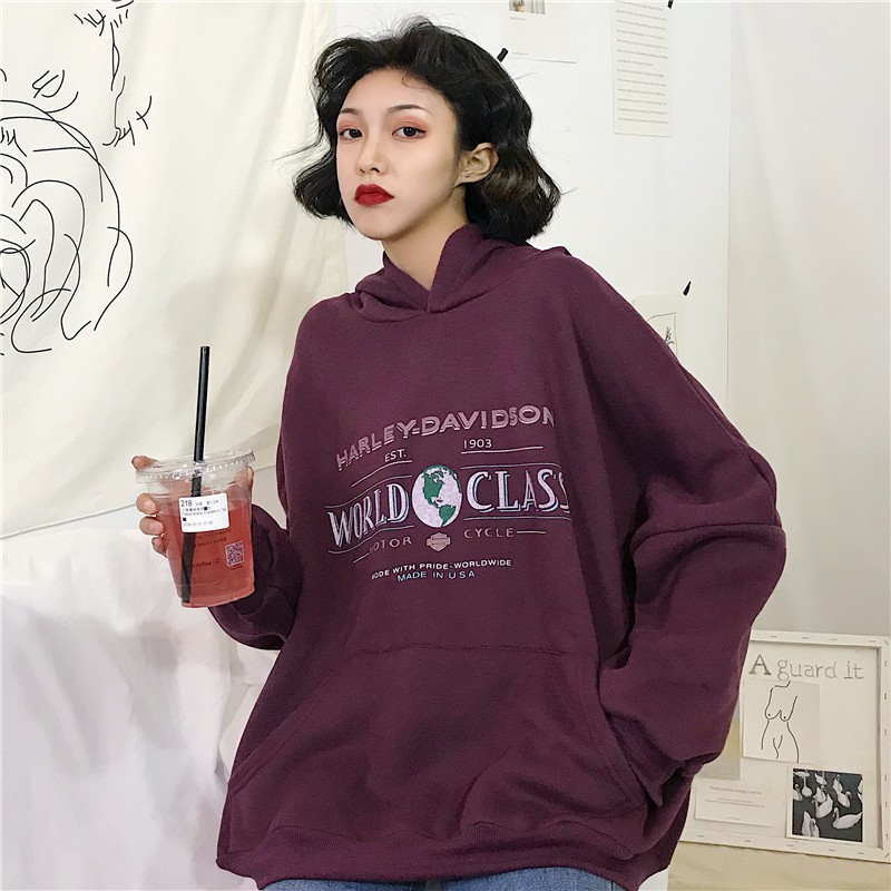 Áo Hoodie Nỉ Bông Ulzzang Dáng Rộng Cho Nữ - Liti shop