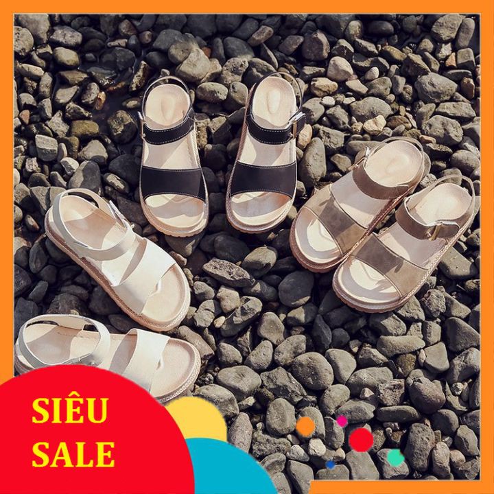 Sandal học sinh da lộn quai ngang đế siêu êm thời trang