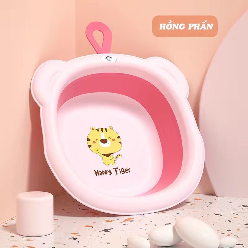 Chậu tắm gấp gọn đa năng silicon tiện lợi, dễ thương hình Hổ Tiger dễ thương cho bé