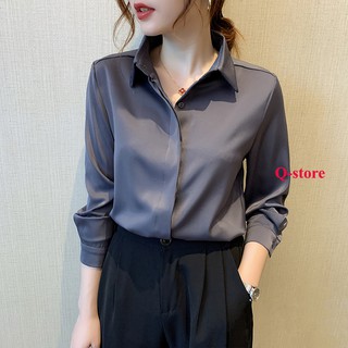 Sơ mi công sở nữ dài tay dáng suông nhẹ