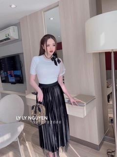 chân váy nhung dạ ảnh thật 100%