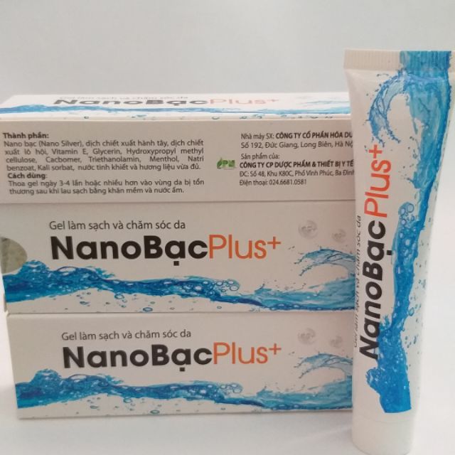 Nano Bạc Plus+ gel chăm sóc da.