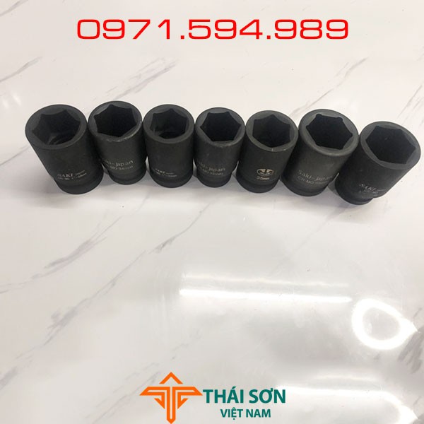 Đầu típ khẩu 1" 8cm mở kích thước từ 32mm đến 41mm. Đầu khẩu lục giác 1inch, hàng chất lượng cao, thép siêu bền
