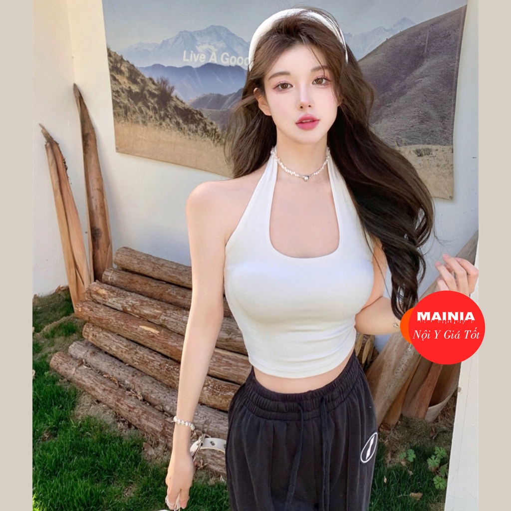 Áo Bra Yếm Cotton Trơn Hở Lưng Sexy Gợi Cảm Mainia Shop