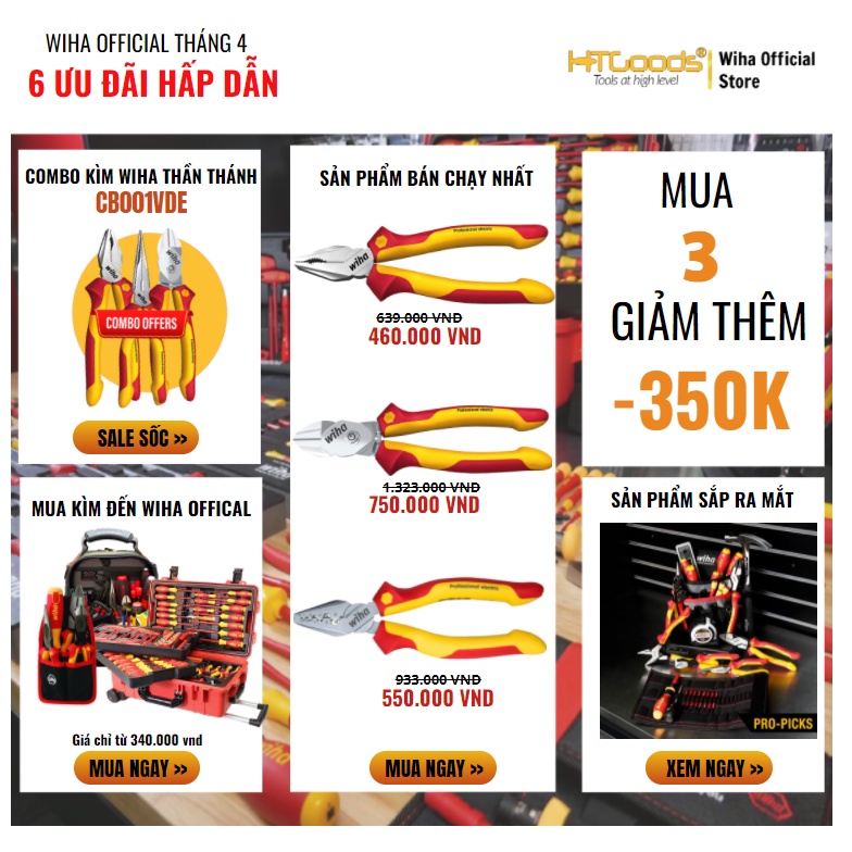 Kìm mở phe ngoài mũi cong 10-25mm WIHA 26795
