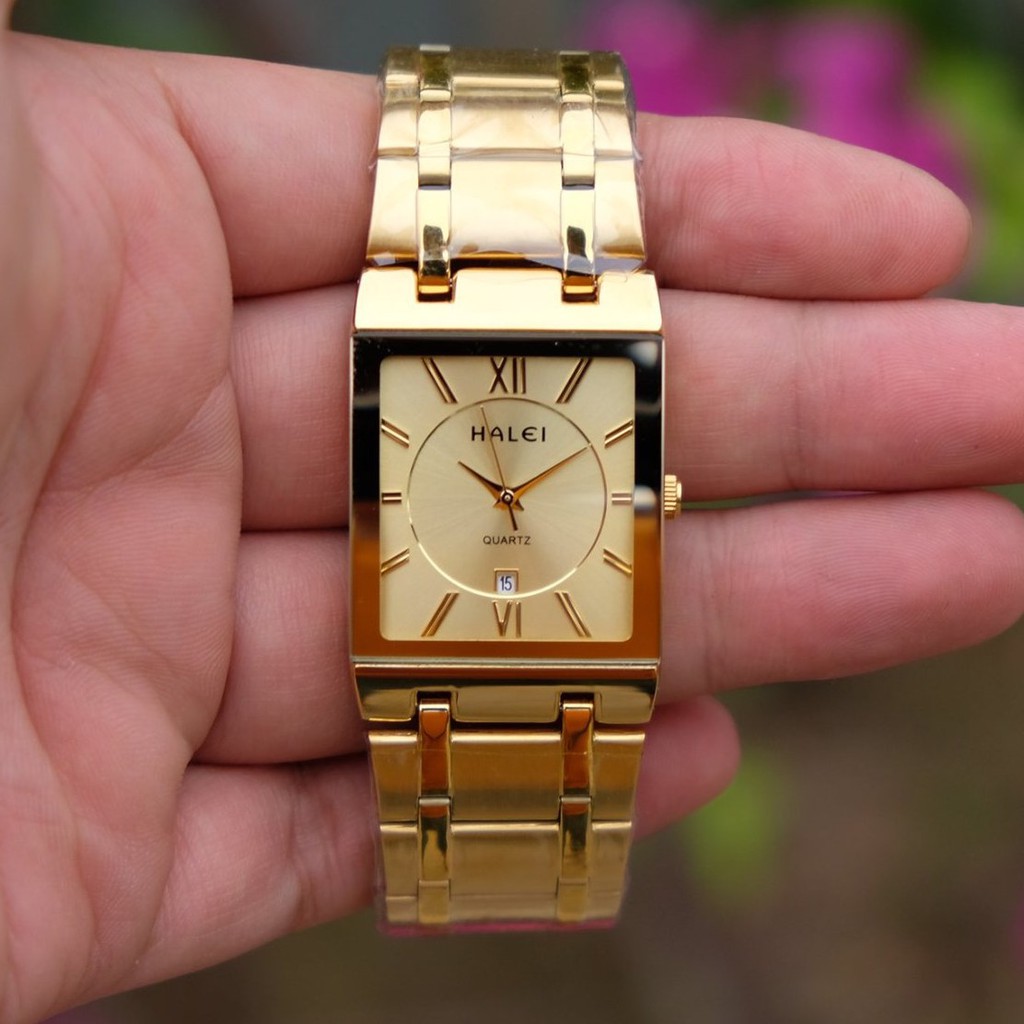Đồng Hồ Nam HALEI 564M Mặt Chữ Nhật Dây Mạ Vàng | BigBuy360 - bigbuy360.vn