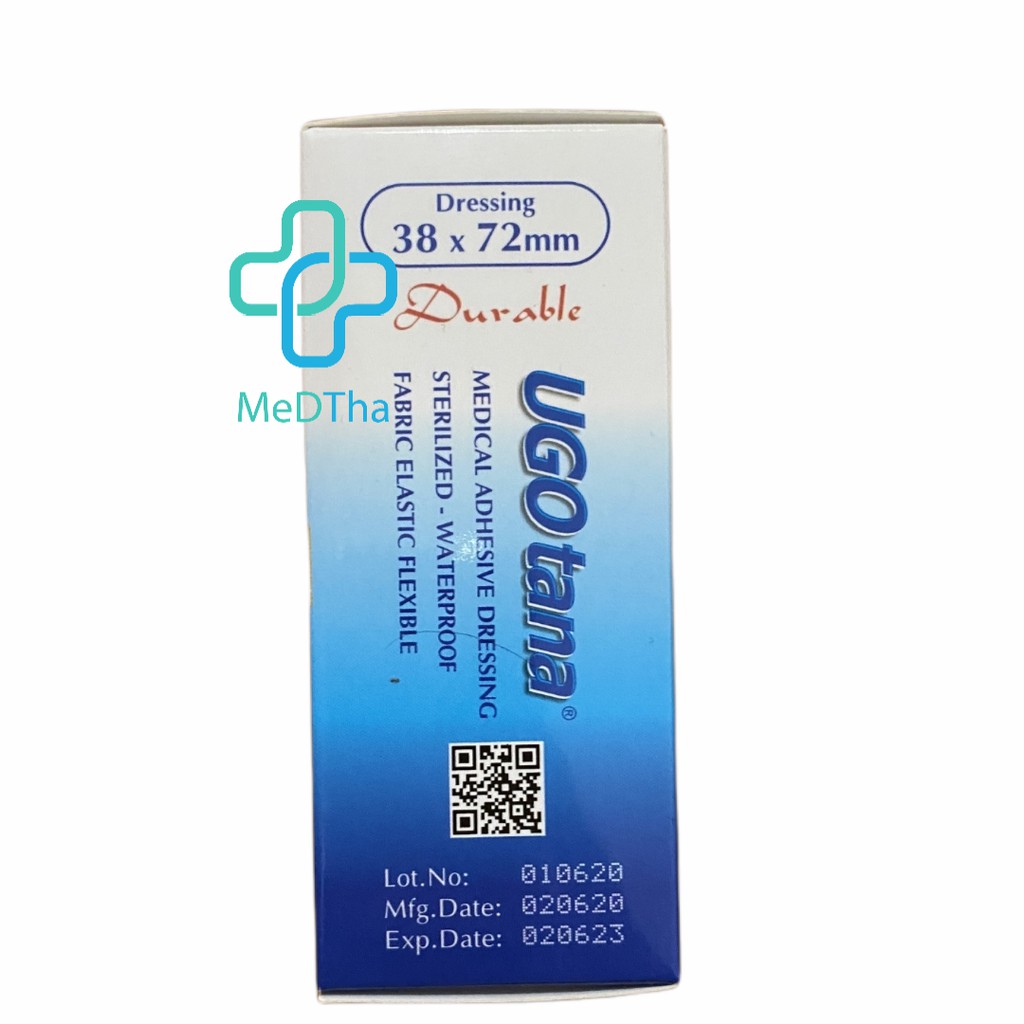 UGO tana - Băng cá nhân, băng gâu Y tế, băng vết thương chất liệu vải độ dính cao 30, 102 miếng [Chính hãng]