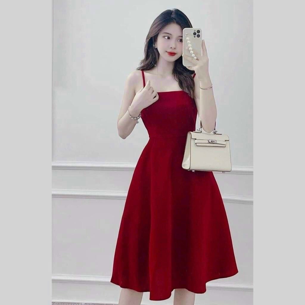 Đầm xòe hai dây kèm khoác siêu phẩm