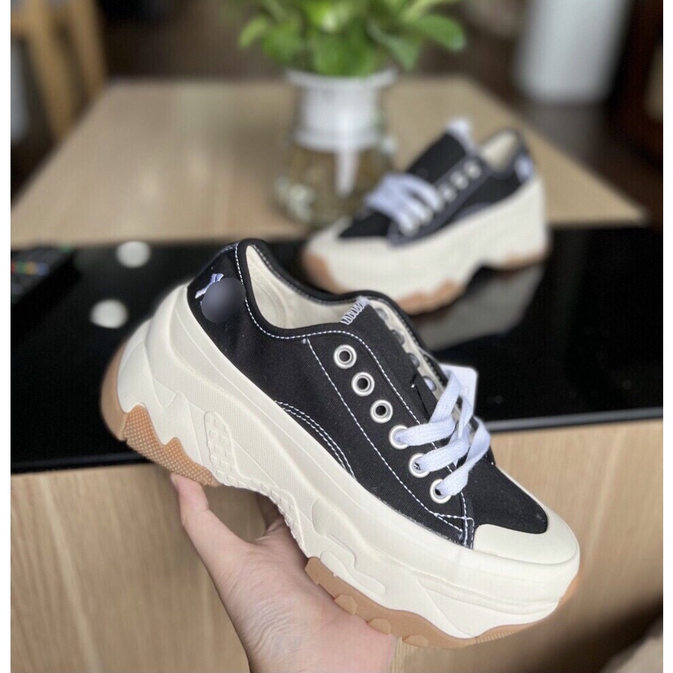Giày thể thao M.LB chunk.y đen nâu, giày sneaker M.LB đen nâu cổ thấp