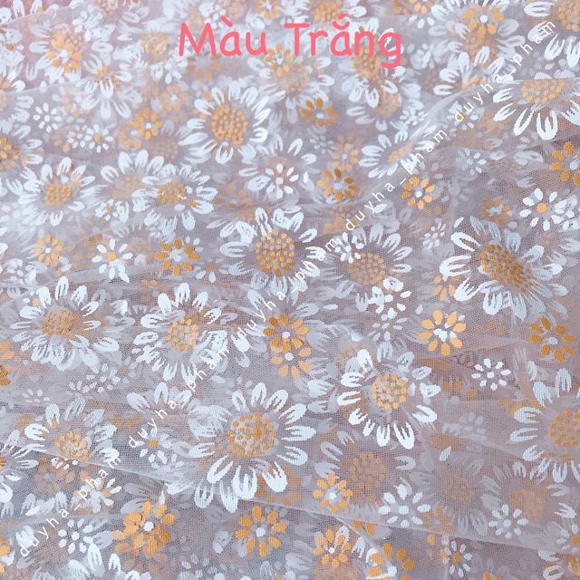 VẢI LƯỚI HOA HƯỚNG DƯƠNG XINH XẮN MỀM MỊN