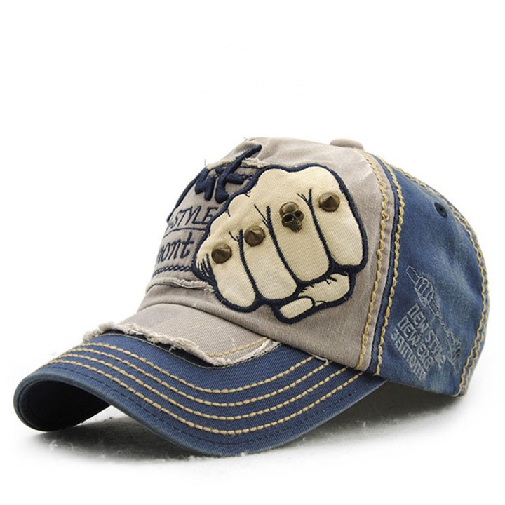 NÓN KẾT RÁCH ÔNG ĐỊA TAY ĐẤM CÁ TÍNH, MŨ LƯỠI TRAI JEANS JAMONT