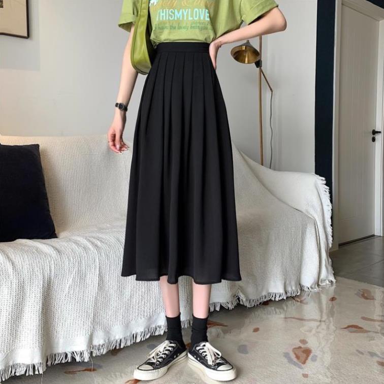Yena Chân Váy Midi Chữ A Lưng Cao Xếp Ly Phong Cách Hàn Quốc Thời Trang Cho Nữ | BigBuy360 - bigbuy360.vn