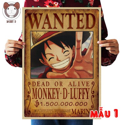 Poster 51x36cm One Piece Team Mũ Rơm Vintage - Hình Vua Hải Tặc - Luffy, Zoro, Sanji, Nami, Franky, Chopper, Robin,...