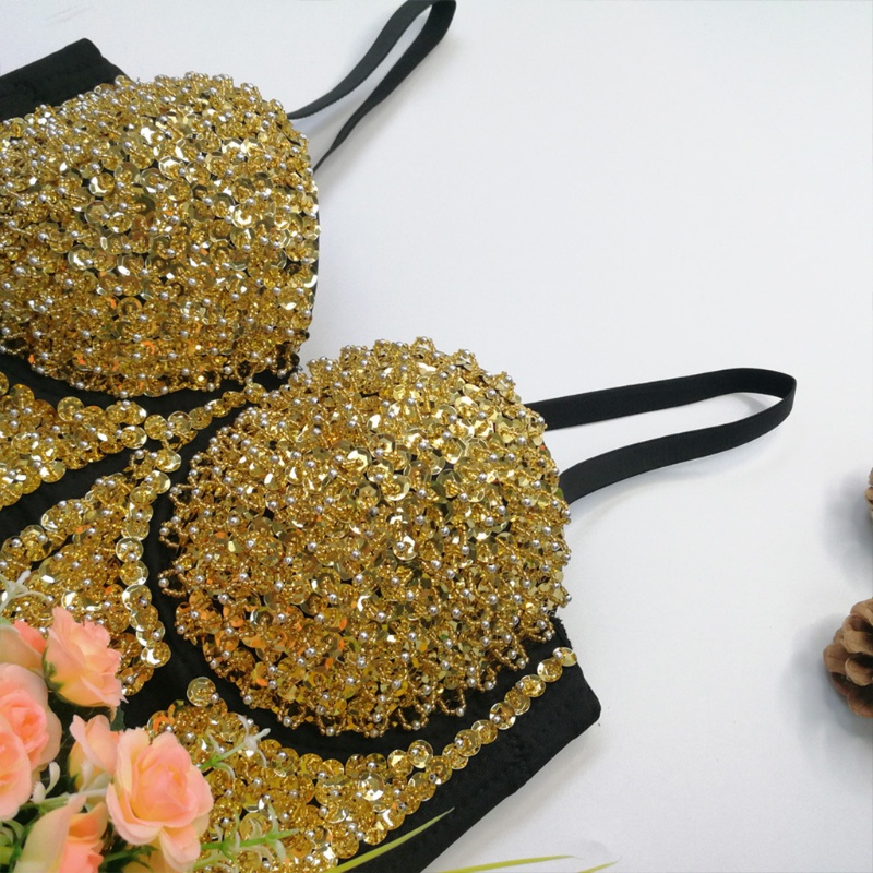 Áo Lót Nâng Ngực Đính Hạt Sequin Lấp Lánh Thời Trang Dành Cho Nữ