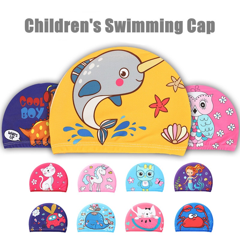 SABUY Mũ Bơi Họa Tiết Hoạt Hình Động Vật Đáng Yêu Cho Bé Trai Và Gái
