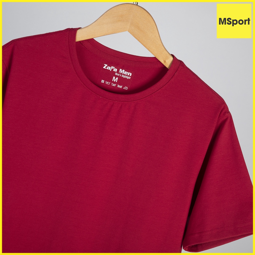 Áo Thun Nam Cổ Tròn Vải Cotton 100% Màu Đỏ Tươi, Áo Co Giãn 4 Chiều Thấm Hút Mồ Hôi Tốt