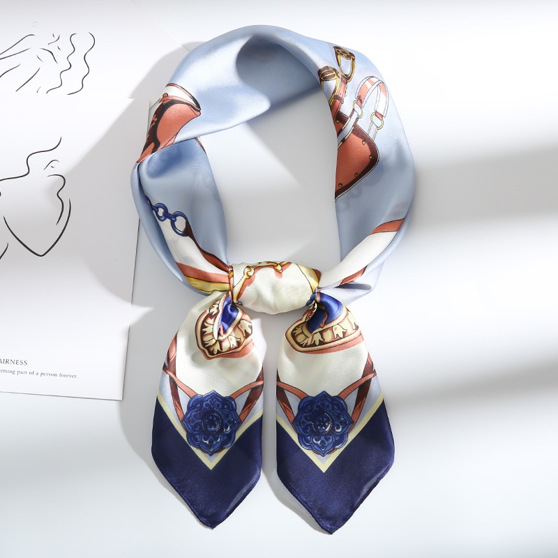 Khăn Choàng Cổ Hình Vuông Vải Lụa Mỏng Dáng Dài Phong Cách Hàn Quốc Thời Trang Thu Đông Cho Nữ