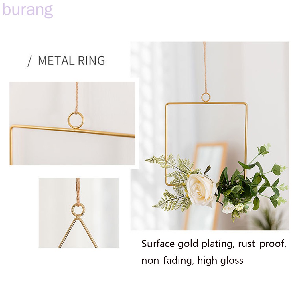 Vòng Hoa Treo Tường Kiểu Dáng Hình Học Bằng Kim Loại Trang Trí Nội Thất （không bao gồm hoa）