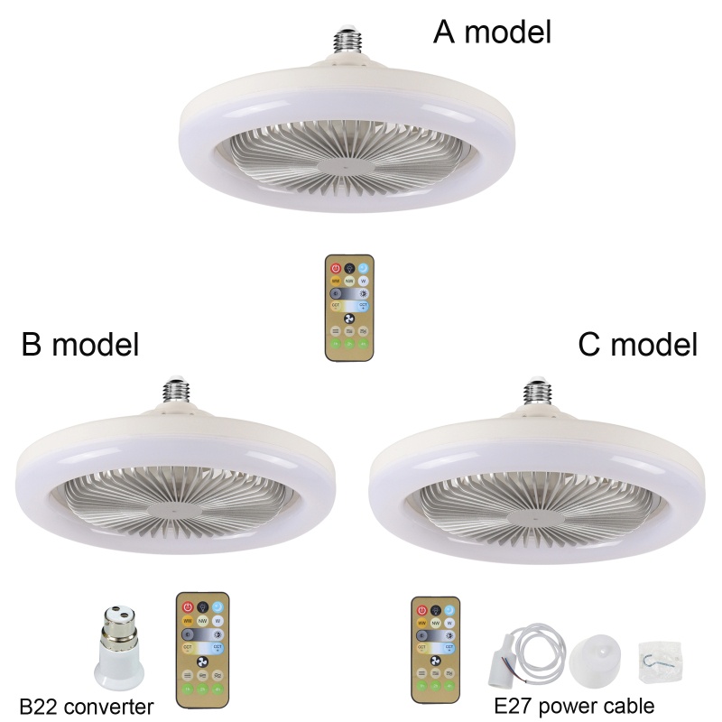 Quạt Trần E27 2 Trong 1 Đèn LED 30W Hẹn Giờ 2400Lm Có Quạt Làm Mát Cho Nhà Ở / Văn Phòng / Phòng Ngủ