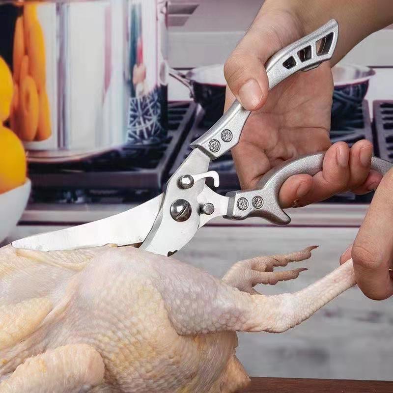 Kéo Cắt Gà Sắc Bén NHẬT BẢN - Cắt Xương Gà, Xương Cá Siêu Chắc Bằng Thép Không Gỉ Bản Cao Cấp