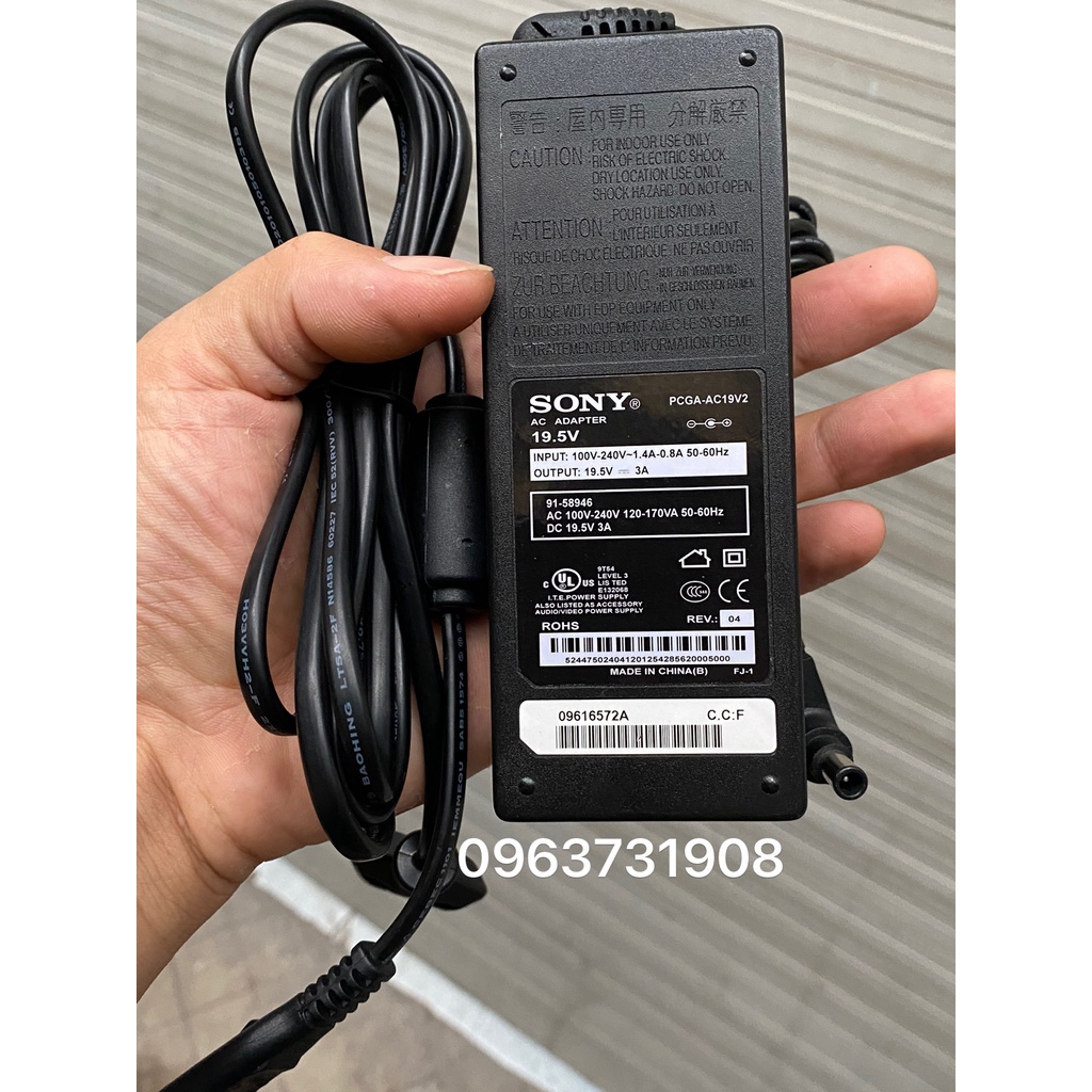 Adapter nguồn tivi sony 19.5V 3A bảo hành 12 tháng