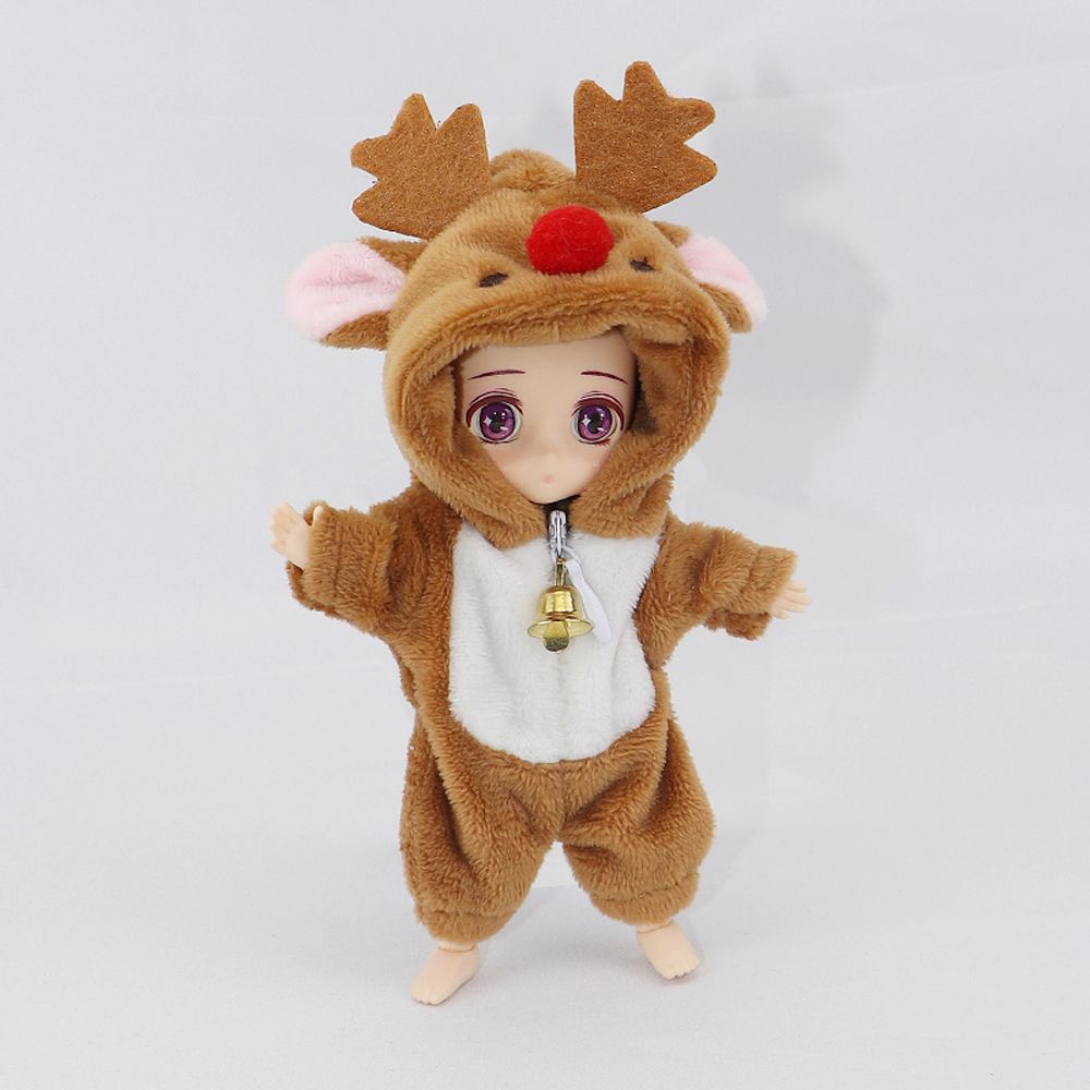 Bộ đồ hình khủng long hoạt hình cho búp bê Ob11 1/12 BJD DIY