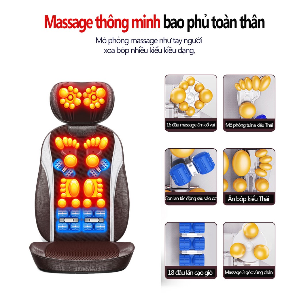 JSK3305A/AM607G Ghế massage toàn thân, Ghế đệm massage toàn thân rung đa năng, Thiết bị massage vai gáy,lưng