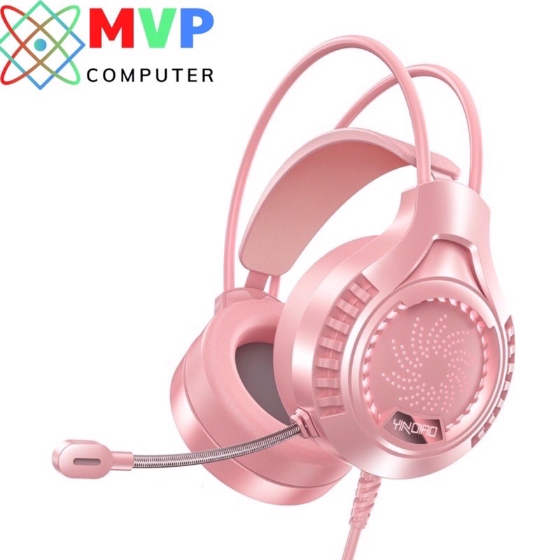 Tai Nghe Chụp Tai Gaming LED RGB YINDIAO Q7 Có Mix Dùng Cho Máy Tính Laptop Điện Thoại Có 3 Màu Trắng Đen Hồng