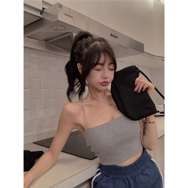 Áo hai dây nữ croptop tôn dáng  dáng ôm kiểu ống 2 dây bún cao cấp  đen trắng sát nách ba lỗ milow fecret