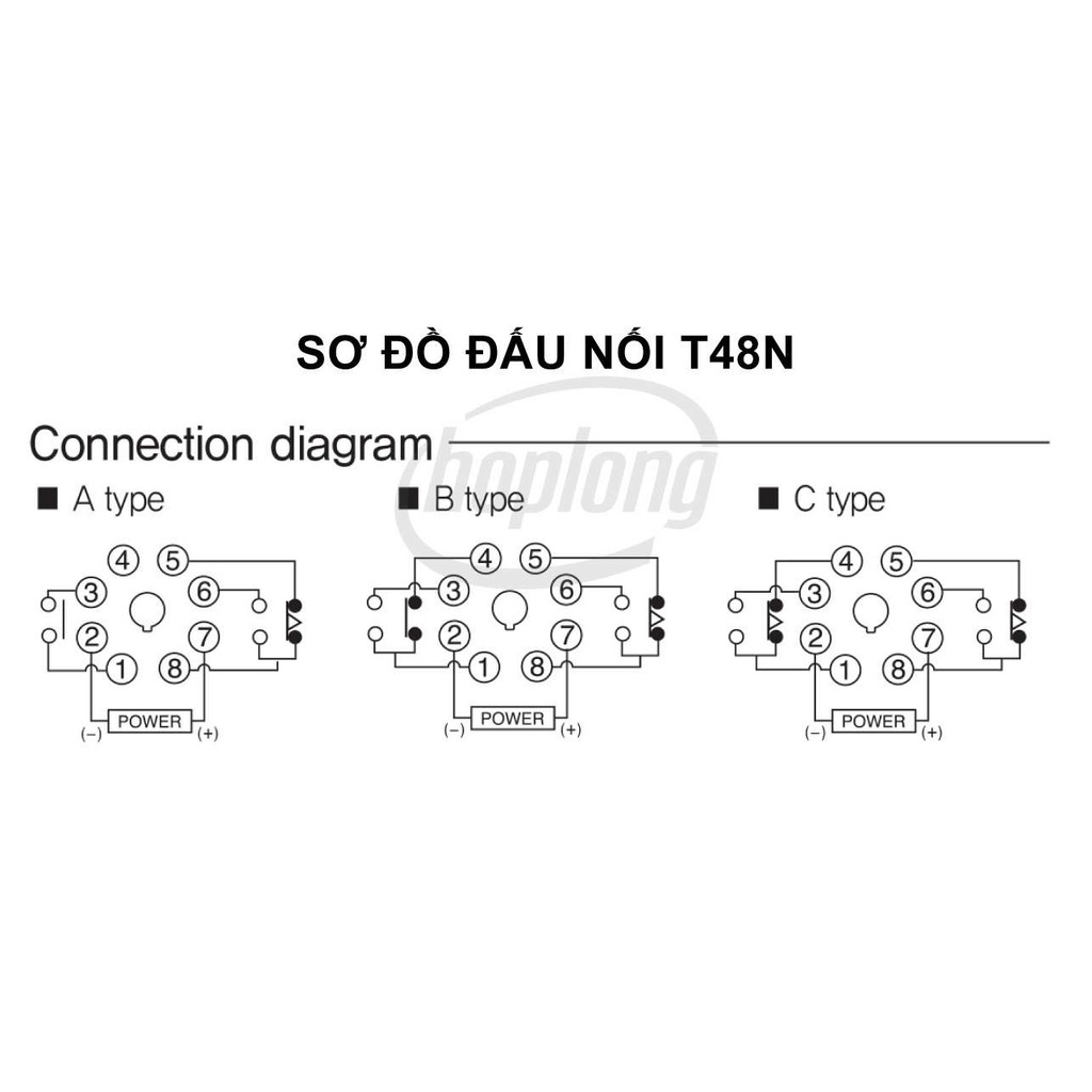 HanYoung Rơle thời gian T48N Timer Hanyoung T48N-01A 03A 06A 10A 30A 60A 24V-220V kèm đế