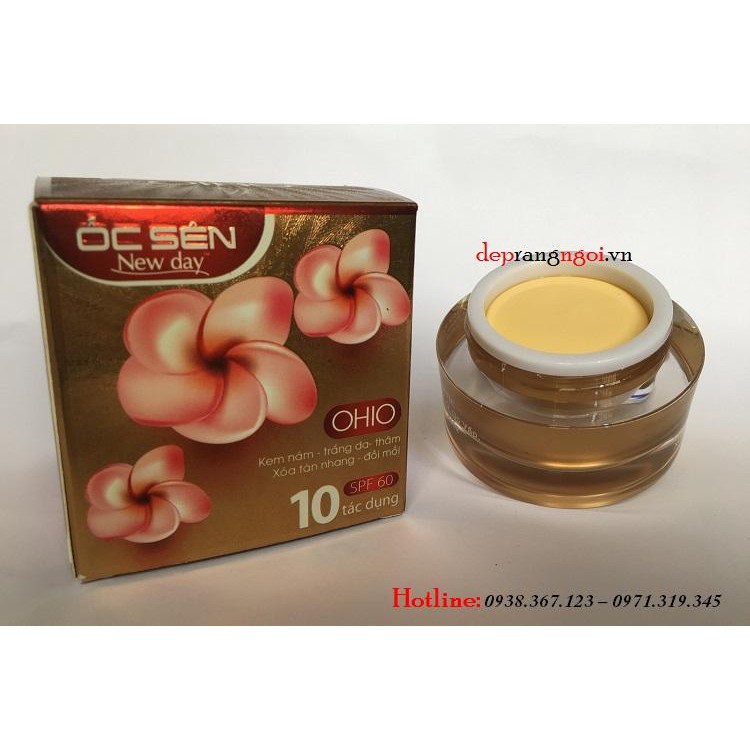 Kem nám - Trắng da - Thâm - Xóa tàn nhang - Đồi mồi 10 tác dụng Ohio Ốc Sên New Day 30g (Nâu)[Xả Hàng]