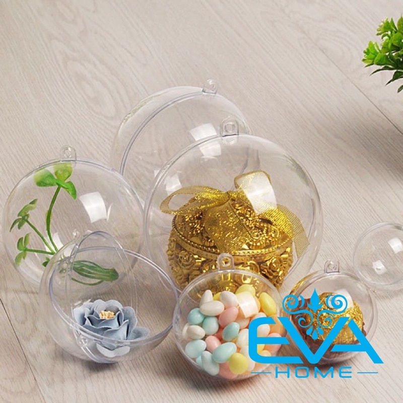 Quả Bóng tròn Nhựa Trang Trí Trong Suốt Đường Kính 10 Cm