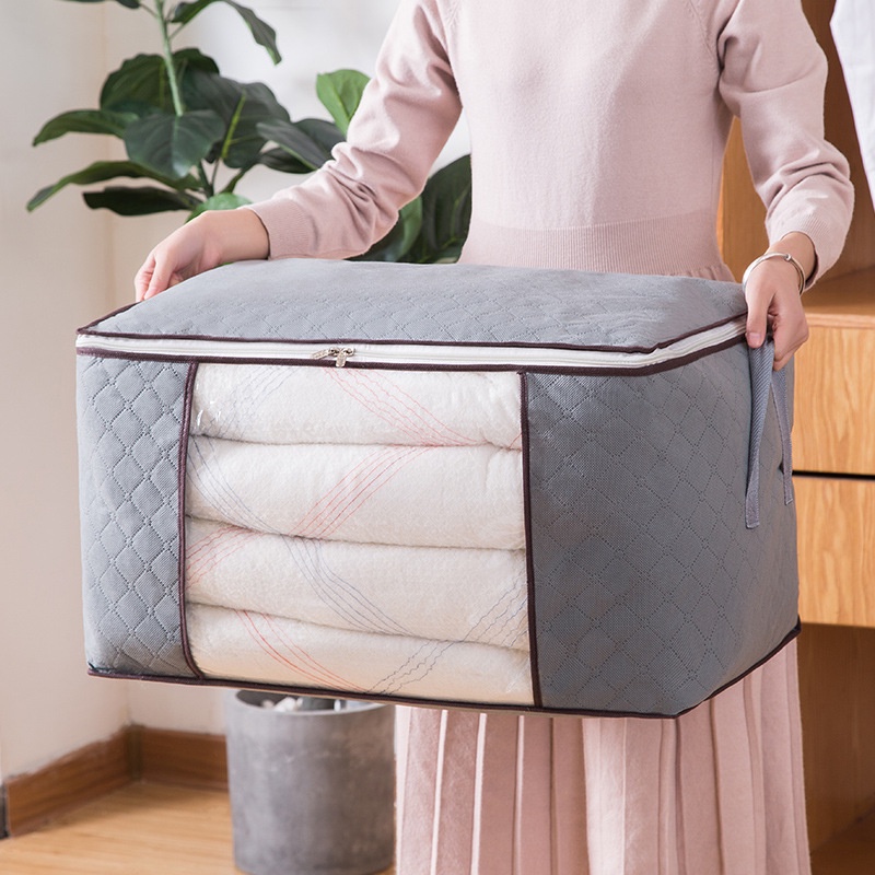 Túi vải không dệt đựng chăn mền chống bụi có khóa kéo tiện lợi