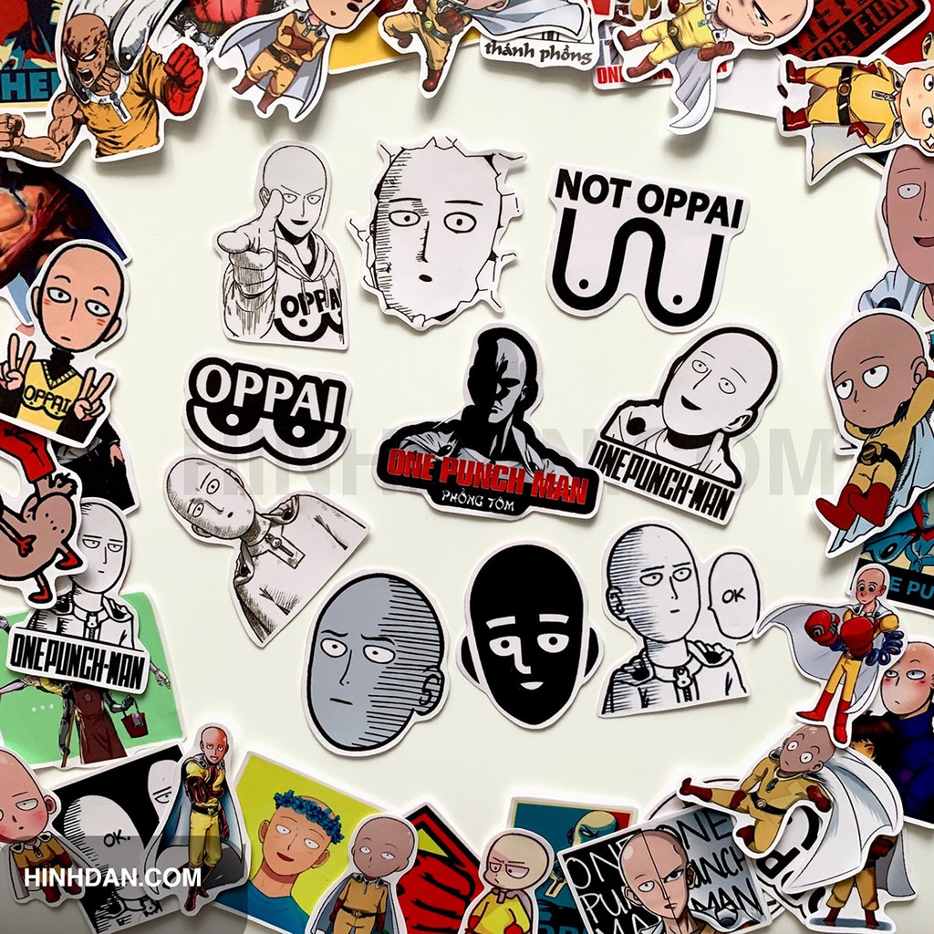 Sticker Chủ Đề ONE PUNCH MAN Hình Dán Decal Chất Lượng Cao Chống Nước Trang Trí Va li, Xe, Laptop, Nón Bảo Hiểm