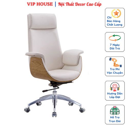 Ghế Da Giám Đốc, Ghế Xoay Văn Phòng Làm Việc Chơi Game Livetream Nâng Hạ Chiều Cao Bọc Da Sang Trọng GHP006