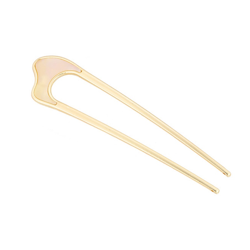 Trâm cài tóc 2 đầu hình chữ U bằng kim loại phong cách Trung Hoa cổ điển