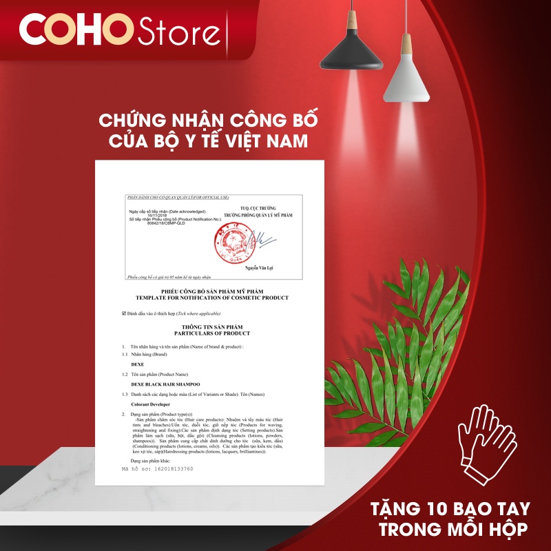 Dầu gội nhuộm tóc đen thảo dược DEXE GIÁ 1 HỘP 10 GÓI