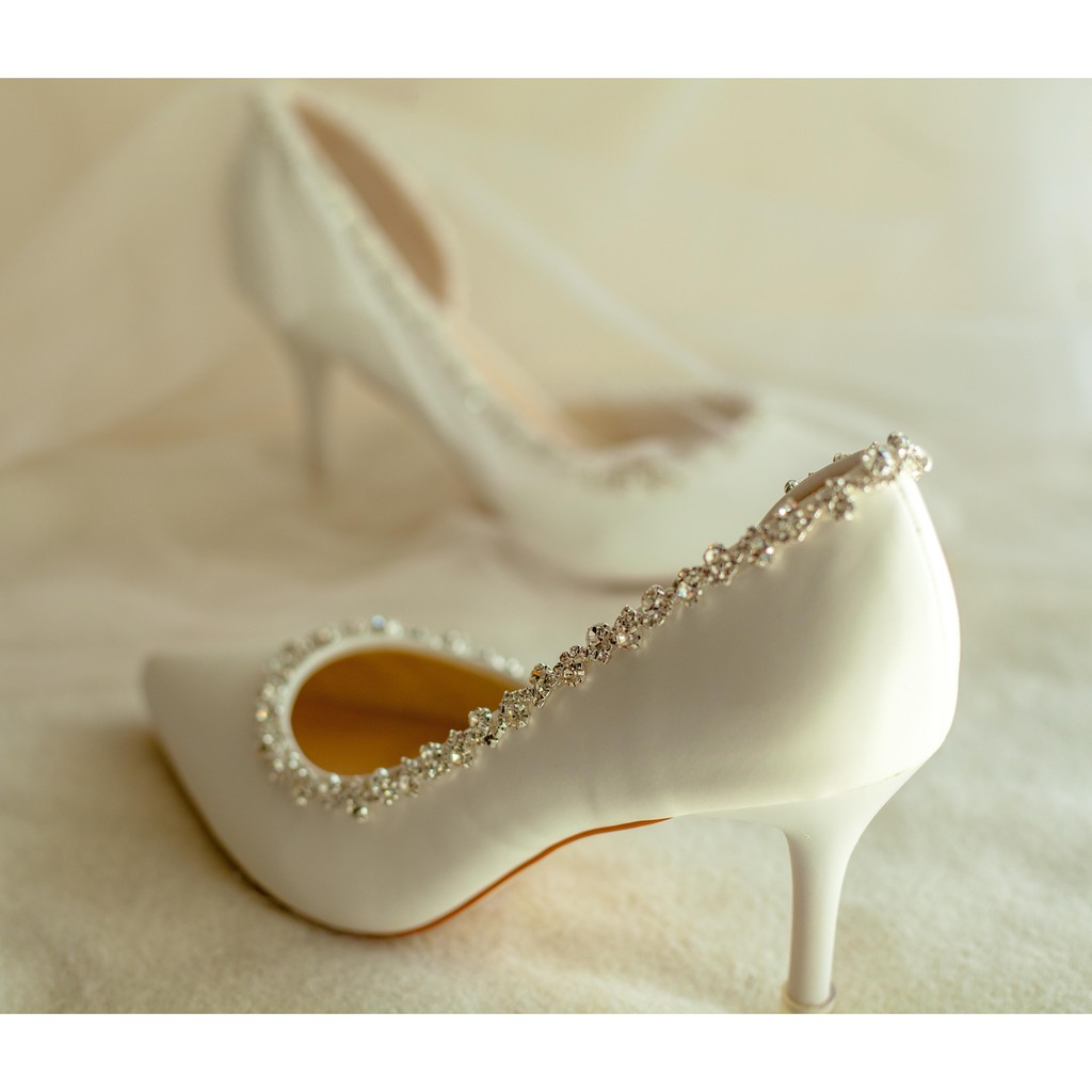 GIAFY CƯỚI GIÀY CÔ DÂU BEJO H51 XOÀN ĐÁ WEDDING SHOES