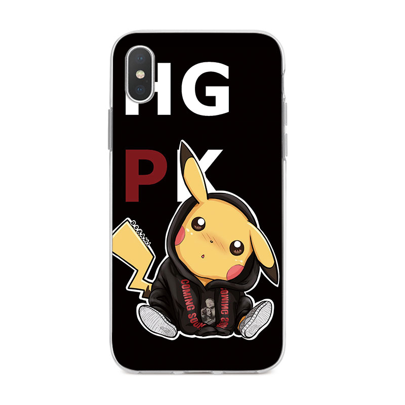 Ốp điện thoại TPU Silicone mềm hình Pikachu đáng yêu cho iPhone X 6 6s 6Plus 6s Plus 7 7Plus 8 8Plus 5 5s SE