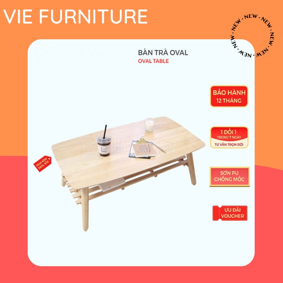 Bàn Làm Việc FREESHIP Bàn Gỗ Gấp Gọn Thông Minh - Bàn Trà Gỗ Cao Su Tự Nhiên Decor Hàn Quốc