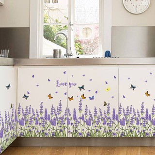 Decal dán tường Vườn hoa oải hương