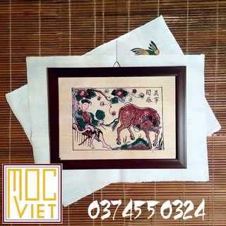 Tranh đông hồ Thiếu nữ đi cày