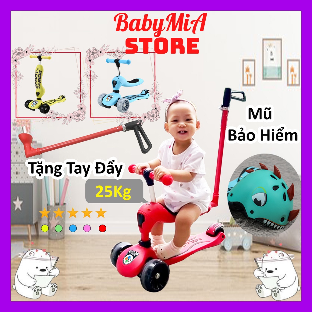Scooter And Ride Novo X9 Có Tay Đẩy Bánh Xe To Phát Sáng Chịu Tải 50kg - Xe Chòi Chân Cho Bé Từ 1-8 Tuổi