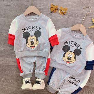 Bộ mickey tay pha phối màu cho bé gái