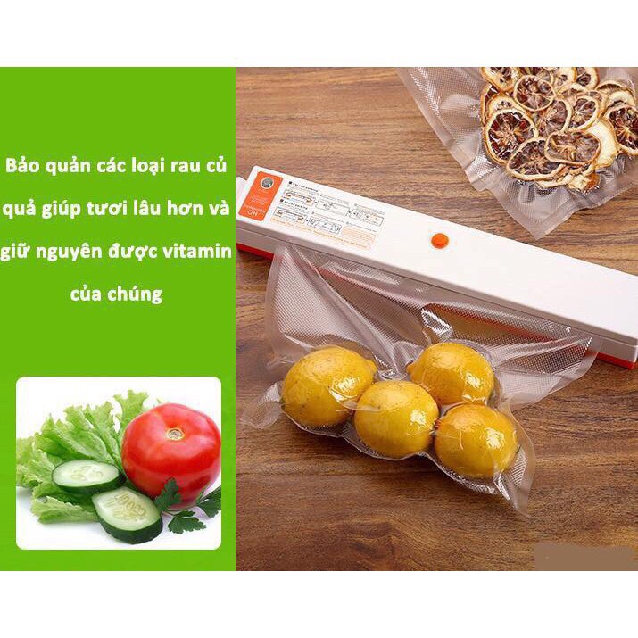 Máy Hút Chân Không Thực Phẩm Fresh Pack Pro Màu Cam siêu tiện lợi kèm 15 túi