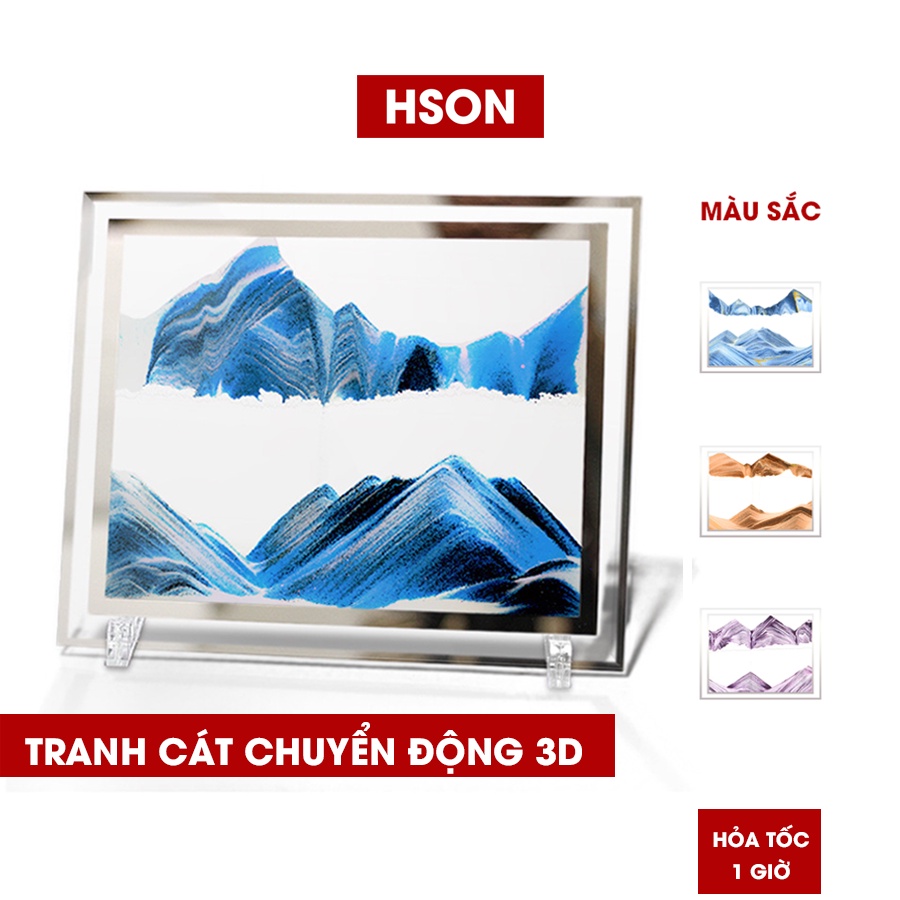 Tranh cát chuyển động 3D, tranh HSON thủy tinh nghệ thuật trang trí để bàn decor làm việc làm quà tặng cao cấp